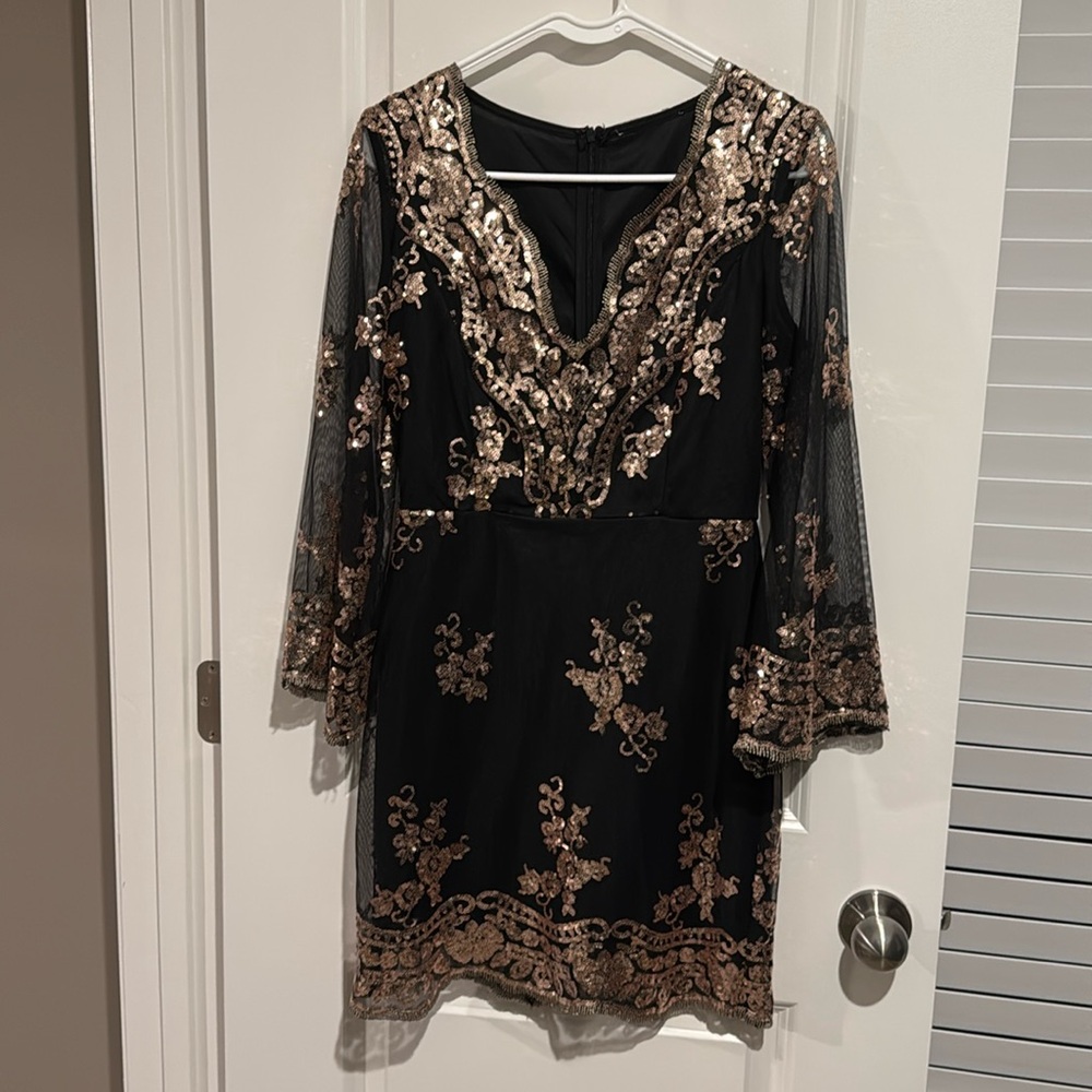 Black and gold dress